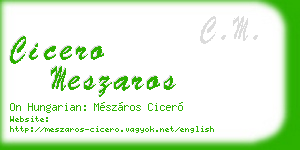 cicero meszaros business card